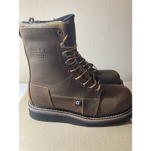 Brand New QLTY Safety Toe - Steel Toe Brown Leather Work Boot Men’s Size 8.5